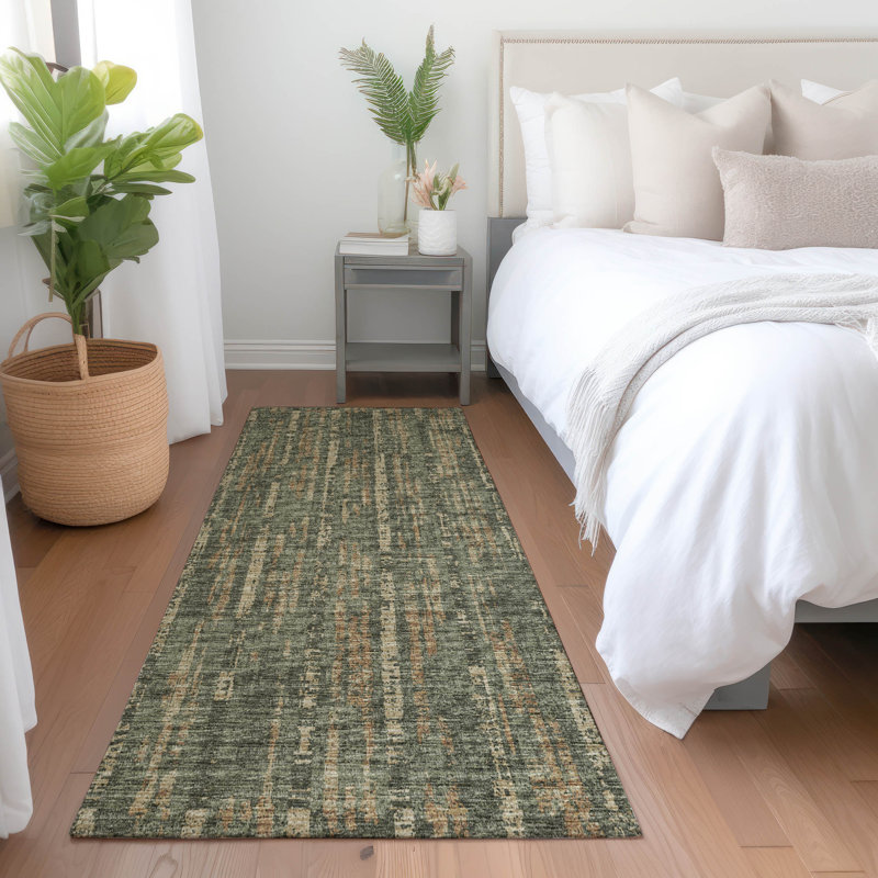 Tapis vert de qualité supérieure lavable à la machine Tiream, Tapis de couloir 2 pi 3 po x 7 pi 6 po
