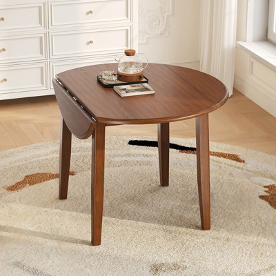 Table de salle à manger extensible ronde pour 2 à 4 personnes, table de salle à manger pliante en bois avec taille réglable, conception peu encombrante