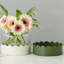 Vase 2 en 1 à fleurs festonnées - Blanc/Vert de sapin-946938863