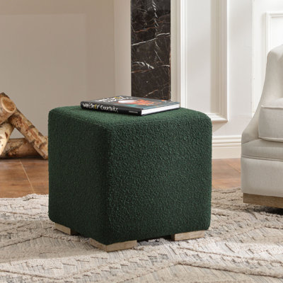 18.5" Wide Modern Square Boucle Upholstered Ottoman