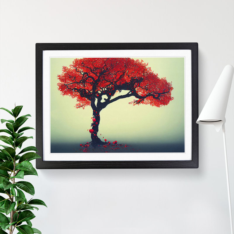XH1022-7577X Royal Apple Tree - Single Picture Frame Painting, 46cm H x 64cm W x 2cm D, Black 