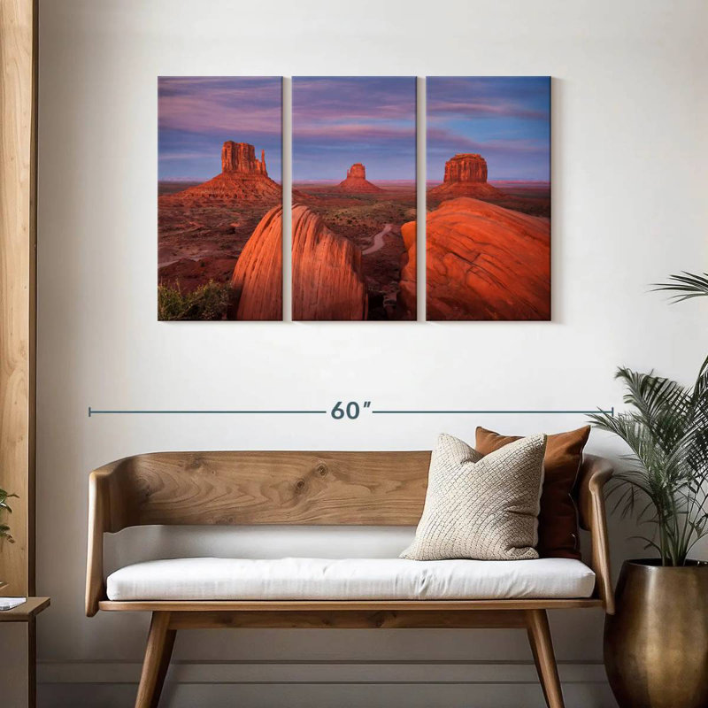 Alvord les mitaines dans Monument Valley au coucher du soleil, H 28 po x l 45 po