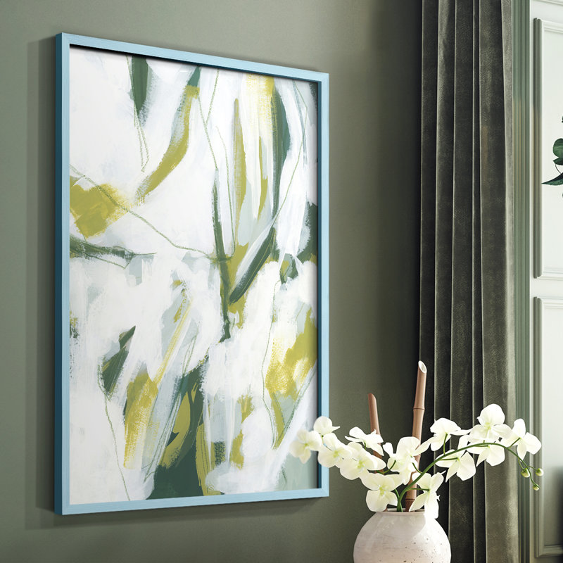 Emerald Ice I, reproduction encadrée - bois massif, Bleu, H 10 po x l 8 po