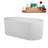 59" Streamline Soaking Matte White Freestanding Tub and Tray With Internal Drain-101697948