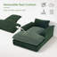 Chaise longue en velours côtelé, coussin et dossier amovibles, siège très large, aucun assemblage requis-1644375016