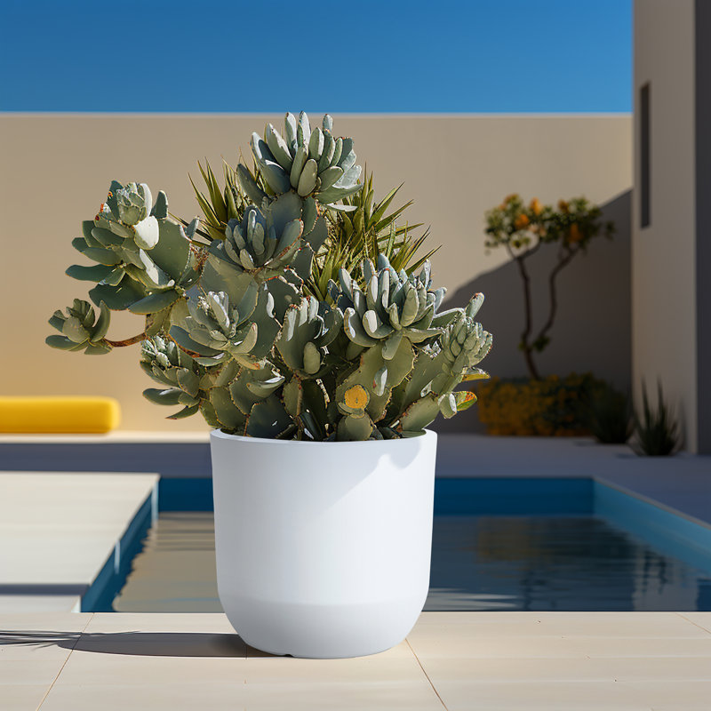 Pot à fleurs intérieur / extérieur Greemoor, Blanc, H 16,10 po x l 17,10 po x P 17,10 po