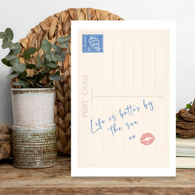Carte postale «Life Is Better», impression d'art moderne côtier minimaliste