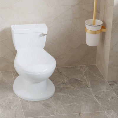 Potty Training Toilet for Baby, Realistic Flush Sound & Soft Seat, Removable Pot, Storage Tank, Toilet Paper Holder, Splash Guard, Non-Slip Toddler Potty with Flushing Sound