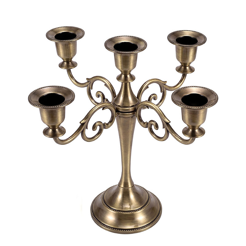 Metal Tabletop Candelabra, Bronze