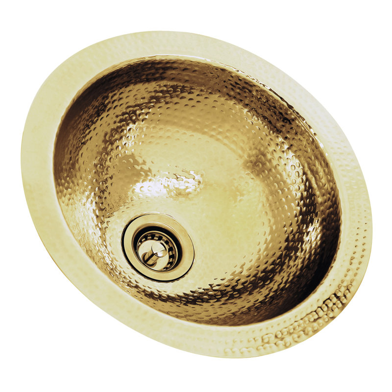 Brightwork Home 13 " L Dual Mount Single Bowl Brass Kitchen Sink, Brass
