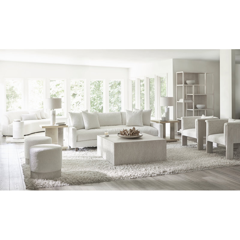 Cream Square Transitional Wood Coffee Table