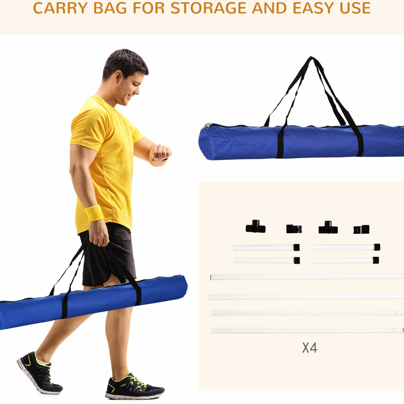 Appareil de dressage d'agilité pour chien - 4 pièces avec barres à sauter réglables et sac de transport mobile, blanc pour étui transportable Smart Dogs