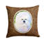 Coussin décoratif intérieur/extérieur brun/blanc bichon bichon frisé