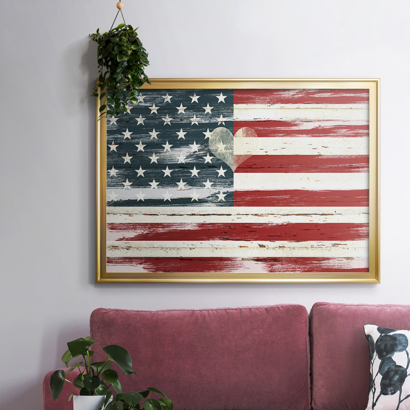 Heart of America, reproduction d'art sur toile, H 18 po x l 26 po x P 1,5 po, Or