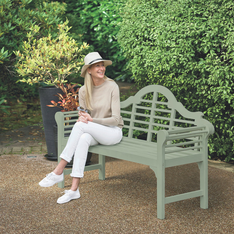 Kuhle PU Painted Traditional Wooden 2 Seater Bench, Green
