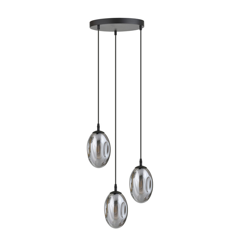 Edelie 3 - Light Black Cluster Pendant, Grey