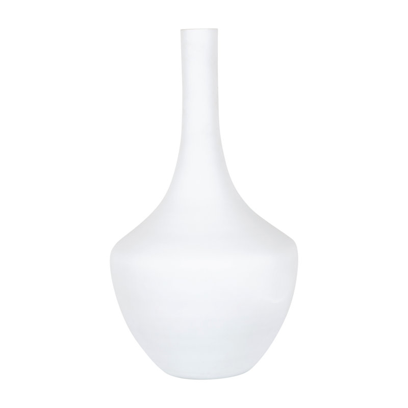 Eula 20" Tall White Glass Table Vase