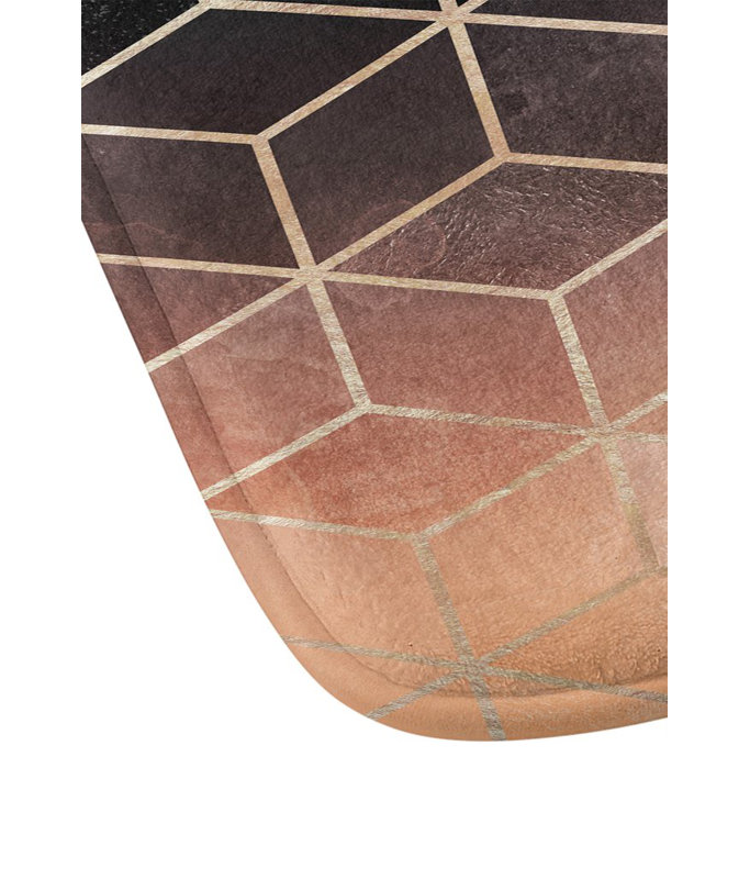 Tapis pour salle de bain dégradé cubes