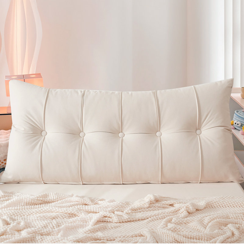 Upholstered Headboard Pillow, White, 150cm W x 60cm D