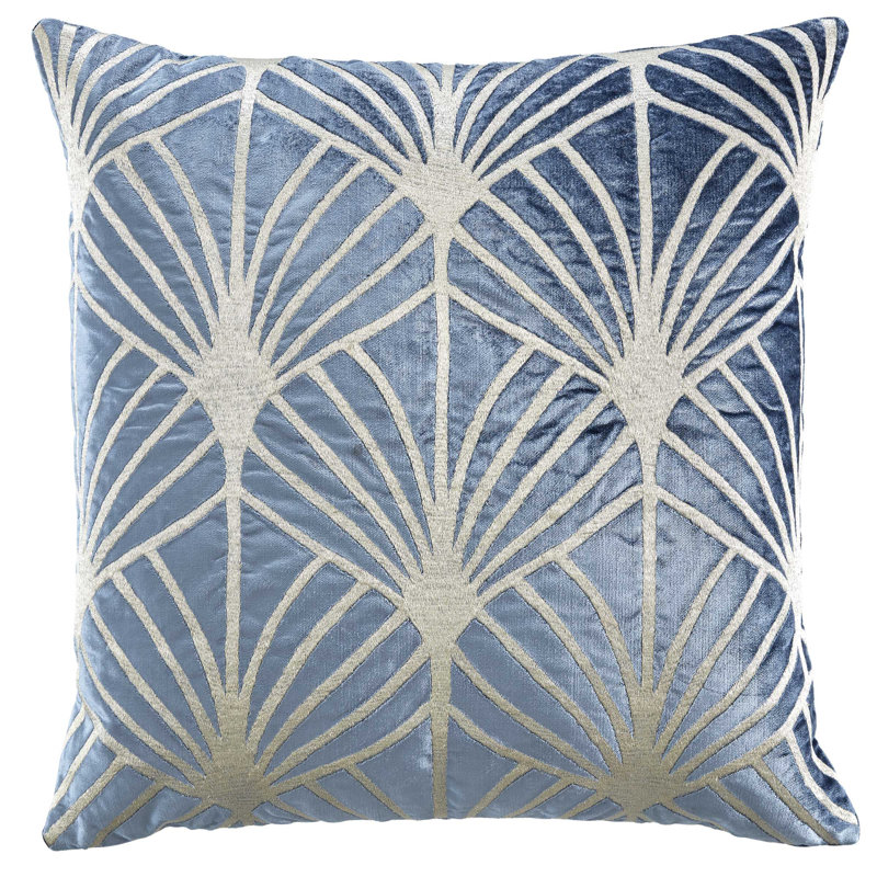 Lisbon Velvet Square Pillow Cover & Insert, Blue