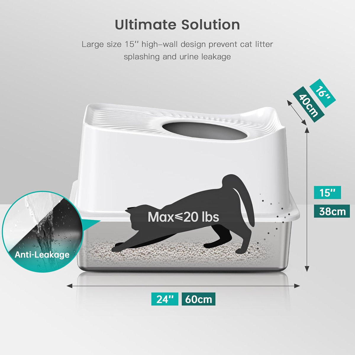Tucker Murphy Pet™ Stainless Steel Top Entry Litter Box for Big Cats ...