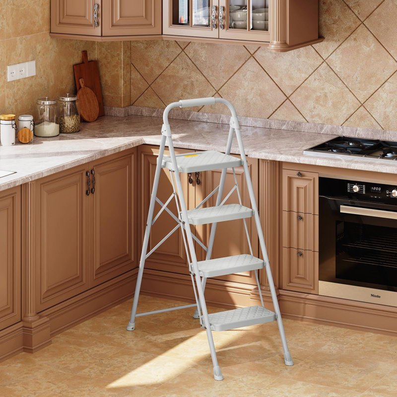 4 Step Folding Step Ladder for Home, Safety Lock
