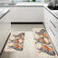 Ensemble de 2 lapins gris avec carottes, tapis de cuisine