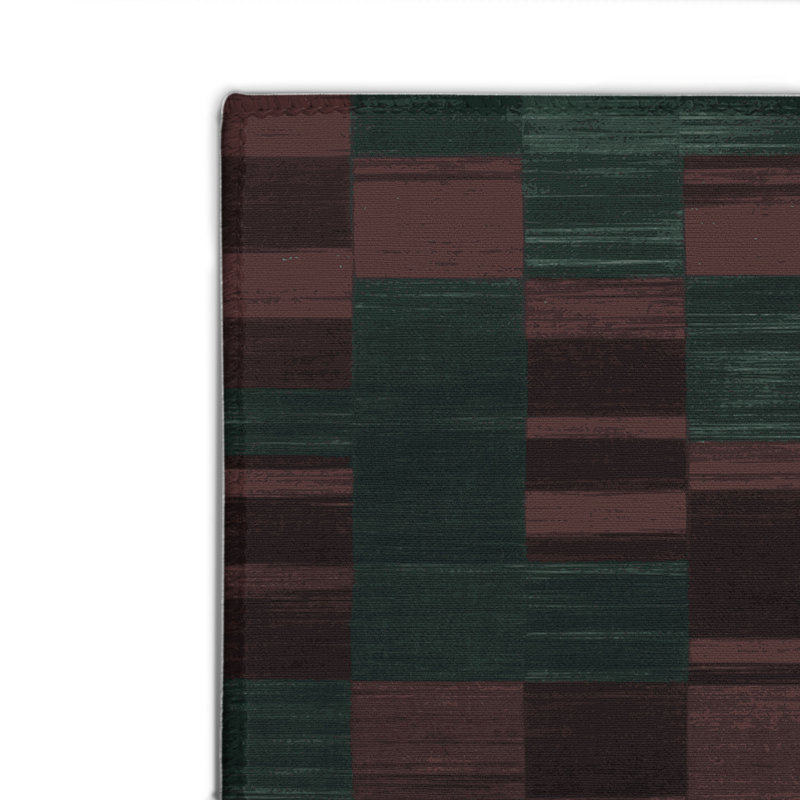 Tapis intérieur / extérieur noir à carreaux, Rectangulaire 2 pi x 3 pi