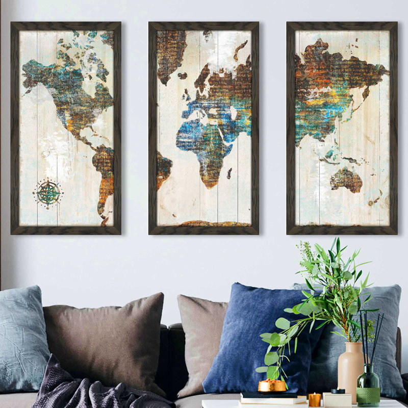 World of Wonders - Cadre photo 3 pièces, impression, L 52,5 po x H 33,5 po x P 1 po