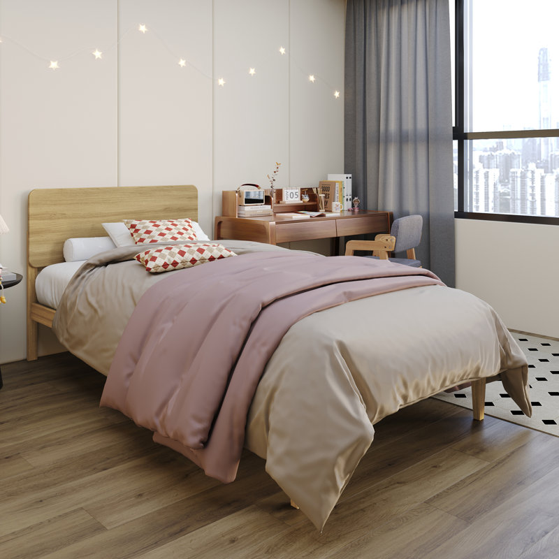 Lit plateforme en bois, Chêne naturel, Simple