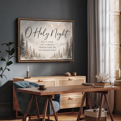 «O Holy Night Winter Forest Christmas», impression encadrée