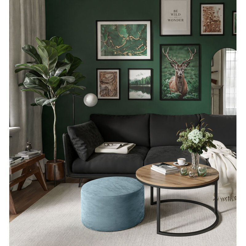Alkmaar Frame Coffee Table, Wotan Oak, Black