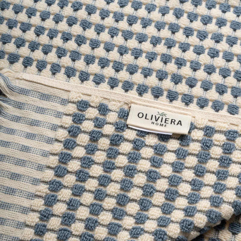 Ensemble de serviettes essuie-mains Dots, Bleu ardoise