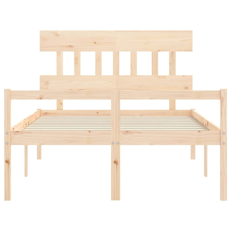Bed Frame with Headboard, Brown, European Double (140 x 200 cm)