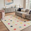 Tapis d'intérieur moderne à pois multicolores à motif aquarelle et à pois, lavable à la machine-129158145