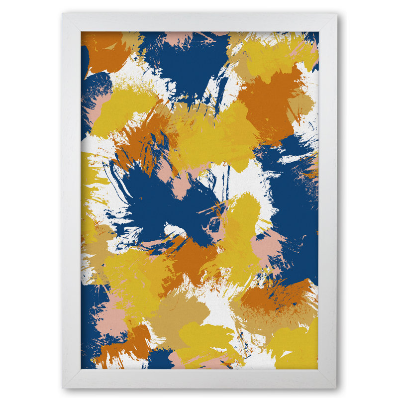 Colourful Abstract I - Print, White Grain Frame, 85 cm H x 60 cm W x 5 cm D
