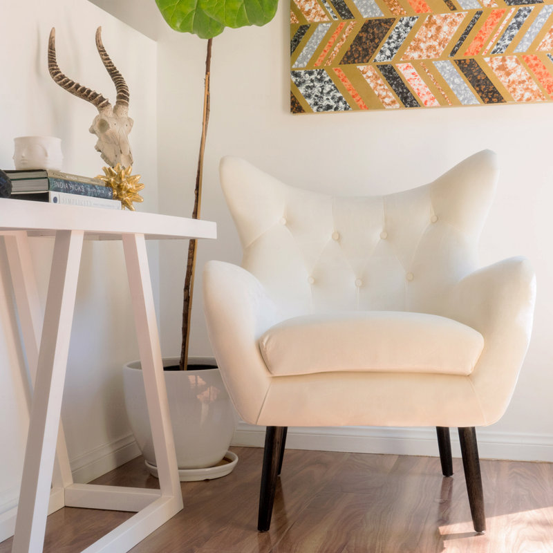 Fauteuil d'appoint avec accoudoirs, Ivoire ivoire