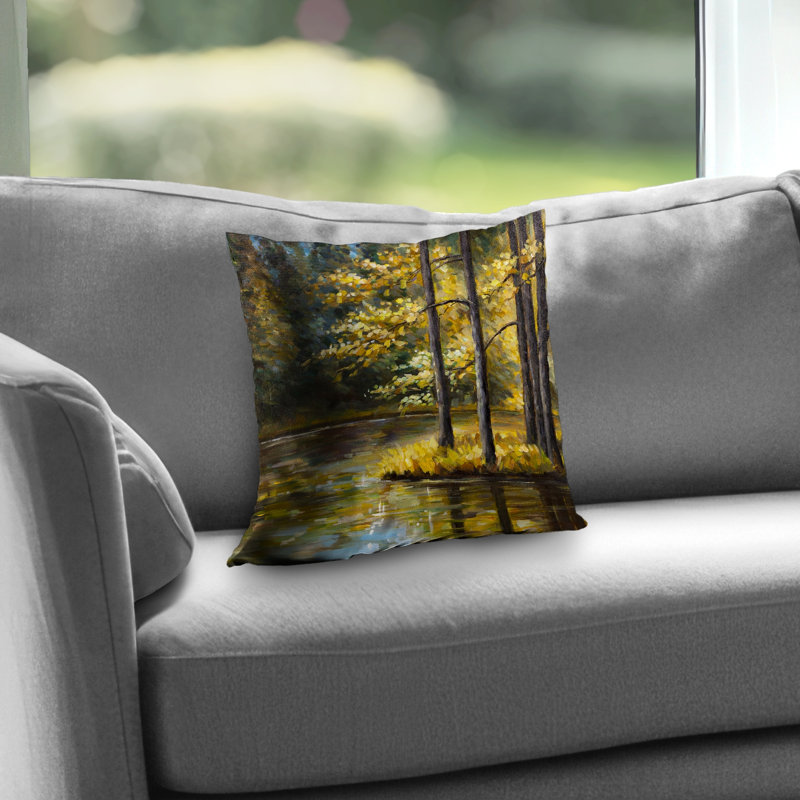 Fall Landscape Throw - Brown Bedroom Poly Twill Decor