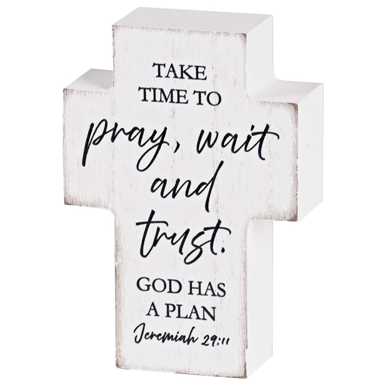 Tabletop Cross Take Time To Pray 3x4