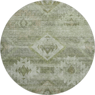 Premium Machine Washable Prisco Olive Rug