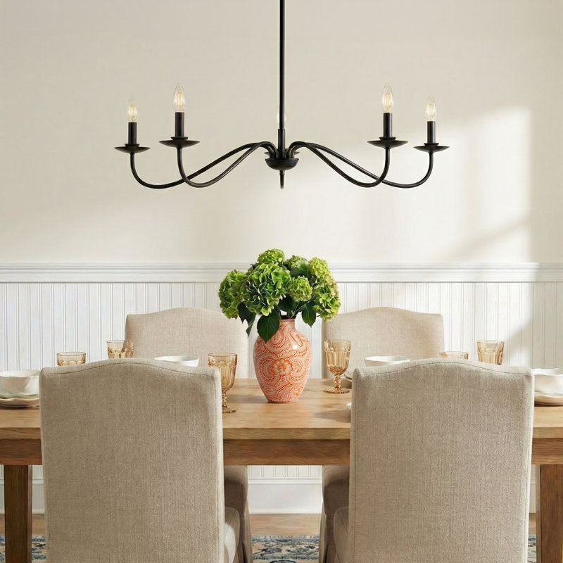 Abigeal 5-Light Chandelier, Matte Black