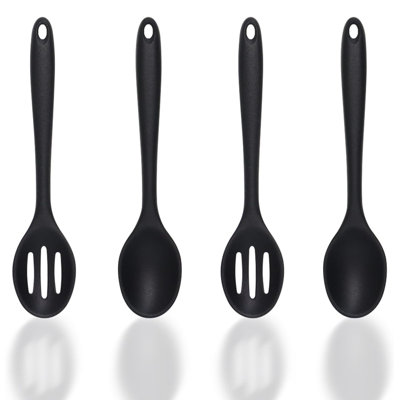 Silicone Cooking Spoon 4 Pack, Nonstick Kitchen Spoons Set for Cooking