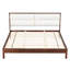 Structure de lit plateforme en bois massif de très grande taille avec tête de lit tapissier en velours beige, espresso, sans sommier tapissier-1745136472-1745136473
