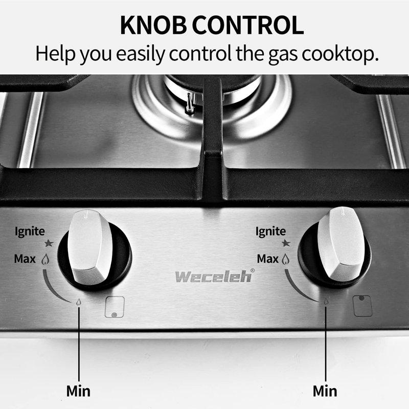 Plaque de cuisson à gaz 12 pouces avec brûleur WOK, réchaud à double combustible, maison et réchaud