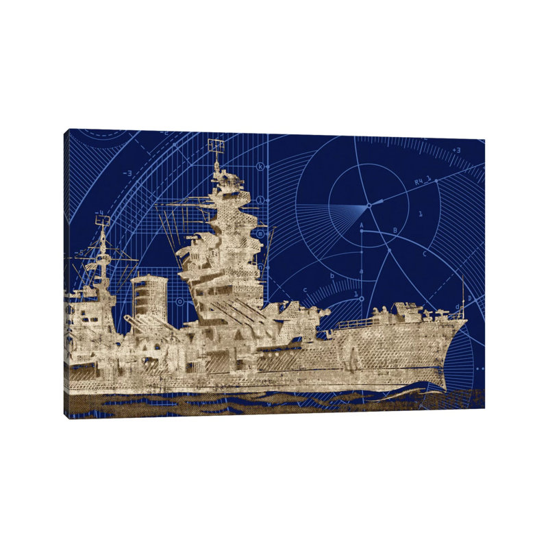 Blueprint Submarine I by PI Studio - Wrapped Canvas Print, 66.04 cm H x 45.72 cm W x 3.175 cm D