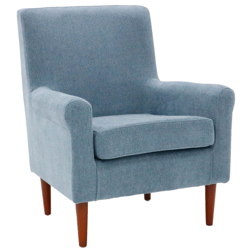 Ronald Upholstered Armchair, Light Blue Polyester Blend