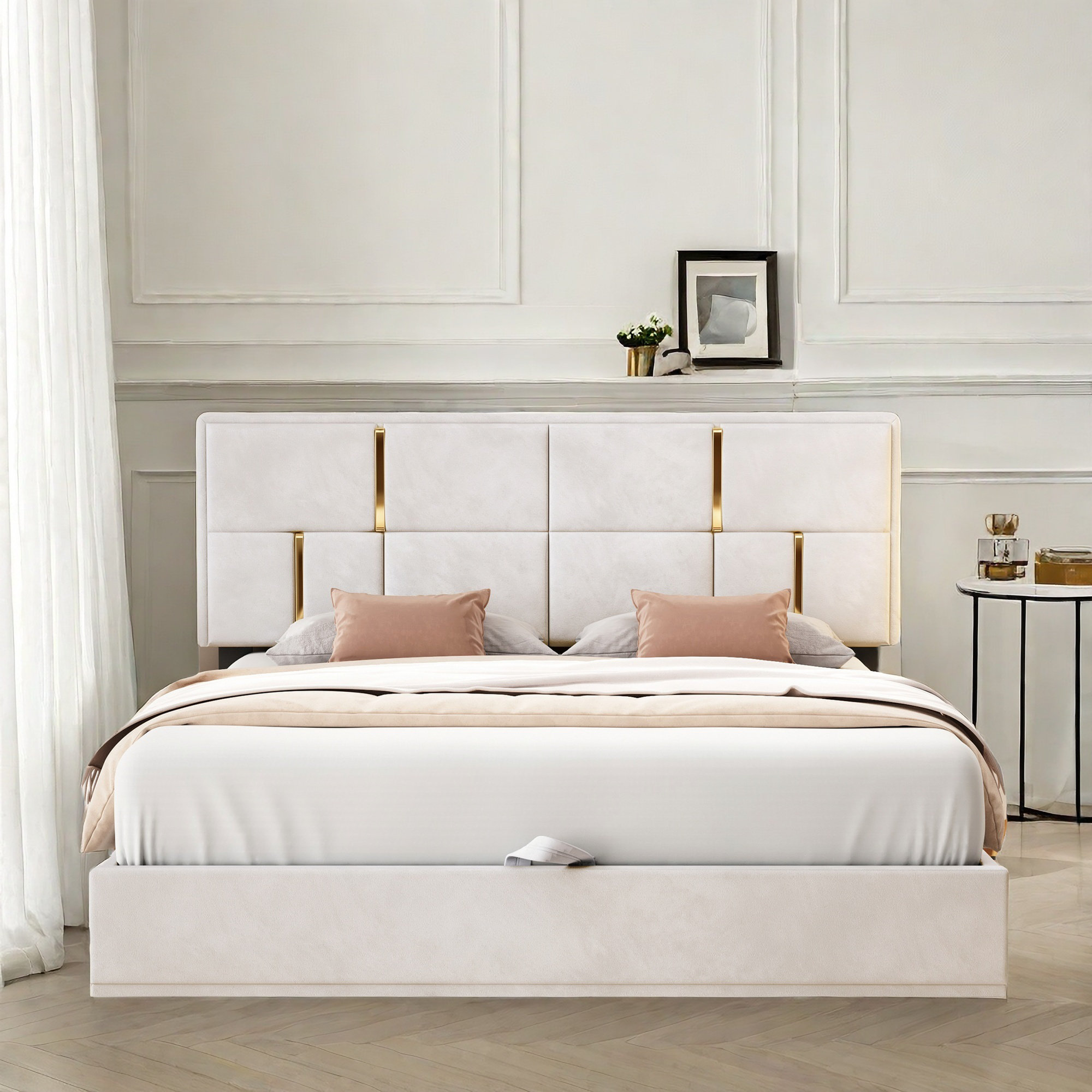 finessefurs Platform Bed Elegant Upholstered Platform Bed With ...