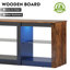 Meuble télé Kruszewski de 58,3 po de largeur pour téléviseur de 65 po ou moins avec éclairage DEL et rangement ouvert, centre de divertissement avec tablettes réglables en verre, console média en bois pour le salon, la chambre à coucher et la salle de jeux-1779315466