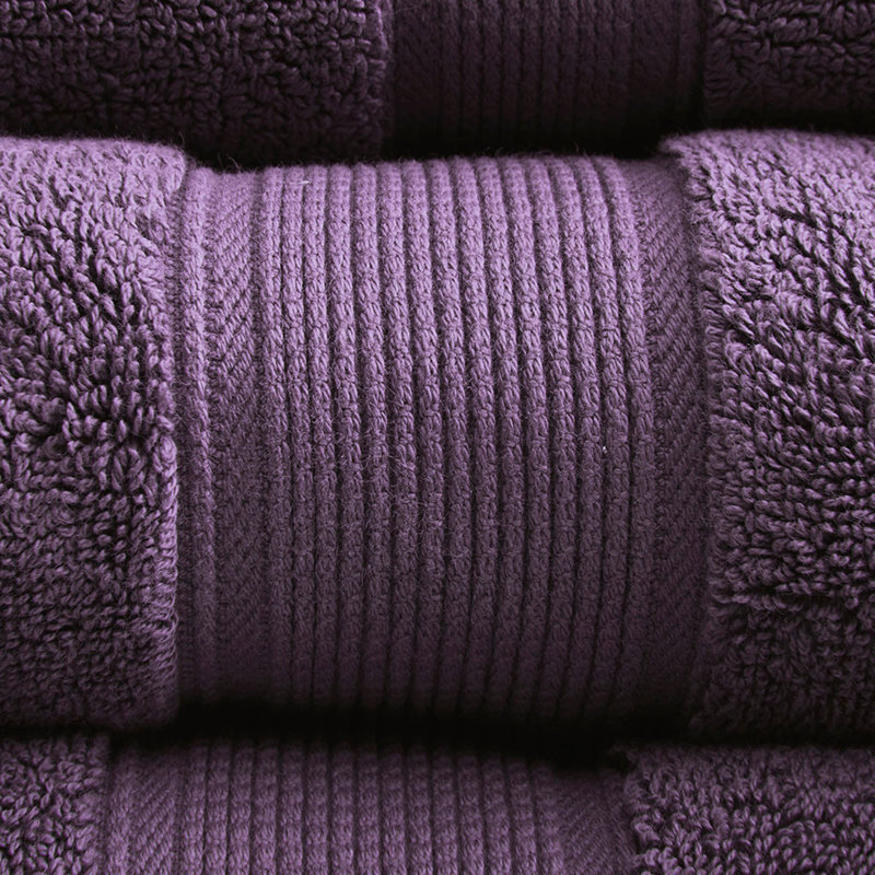100% Cotton 8 Piece Antimicrobial Towel Set, Purple