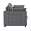 Lit convertible à 2 places, gris avec lit escamotable dissimulé, dossier pliable et poches latérales pour magazines, petite chambre d'amis convenant à un espace de vie compact